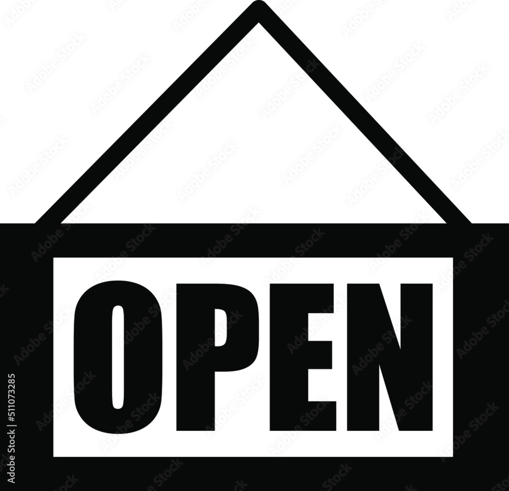 Poster open sign icon vector. simple design on white background..eps