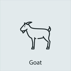 goat icon vector icon.Editable stroke.linear style sign for use web design and mobile apps,logo.Symbol illustration.Pixel vector graphics - Vector
