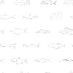vector seamless pattern with a fishes