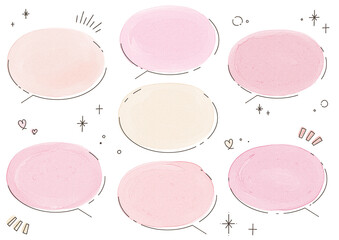 水彩の吹き出し　赤色Ver