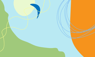 Fototapeta na wymiar Set of abstract modern vector backgrounds, illustration. Circles, lines, curves, dots, patterns, arc, stripes. Elegant boho concept. For web, design, postcards, room decor
