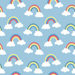 Cute, colorful rainbow pattern, vector background
