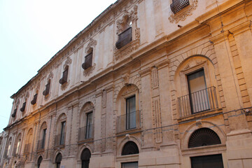 Fototapeta na wymiar building (baroque palace ?) in noto in sicily (italy)