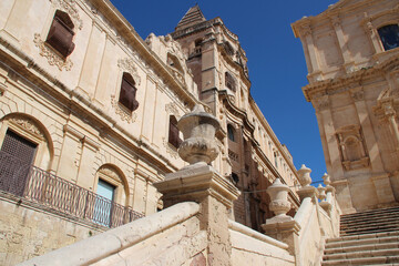 Obraz premium baroque church and monastery (san francesco d'assisi) in noto in sicily (italy)