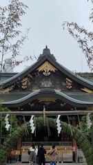 People paying visit on the month of purification ceremony at the shrine of Japan “Yushima Tenjin”, historic landmark established way back in 458, photo taken 2022/6/15, Tokyo Japan