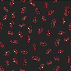 Line Jet ski icon isolated seamless pattern on black background. Water scooter. Extreme sport. Vector