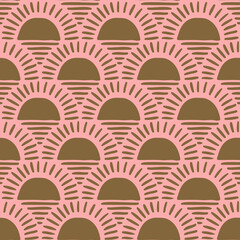 Vector sunset seamless pattern background. Perfect for fabric, scrapbooking, wallpaper projects.