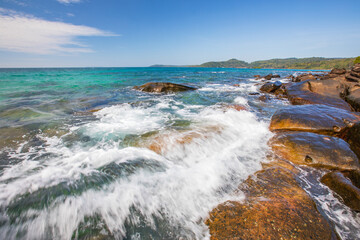 Beautiful beach on the tropical sea at Trad Province, Thailand.