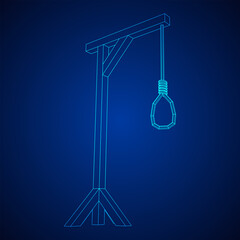 Obraz premium Gallows with Hanging rope. Place of execution in the Middle Ages