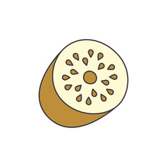 Fototapeta premium kiwi fruit icon in color, isolated on white background 