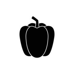 pepper icon in black flat glyph, filled style isolated on white background