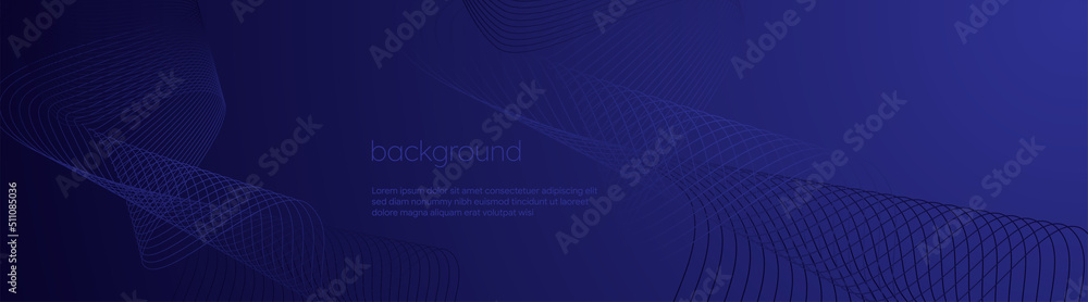 Poster abstract wave modern blue gradient background with glowing flow wavy lines. dynamic waves elements d