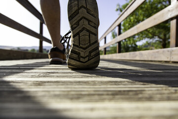 Shoe sole on a bridge