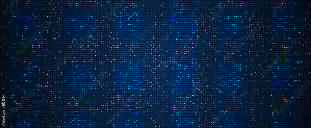 Poster digital technology background. digital data square blue pattern pixel background