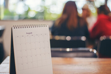 2022 Calendar desk place on the table. Desktop Calender for Planner to plan agenda, timetable,...