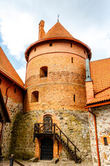 Round tower of Trakai castle, Trakai, Vilnius, Lithuania, Europe