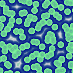 Blue cells, plasma, abstract background with bubbles