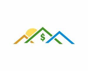 Mountain line with dollar symbol