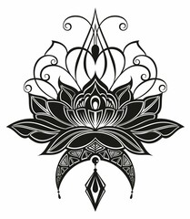 Lotus vector.  Design for yoga banner, Design symbols. Boho lotus