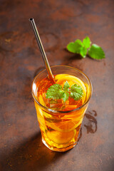 ice tea with lemon and mint