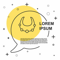 Black line Necklace icon isolated on white background. Random dynamic shapes. Vector