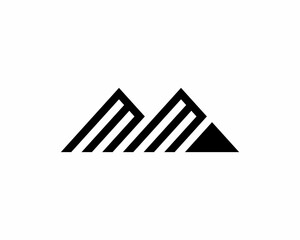 M and M in mountain shape logo
