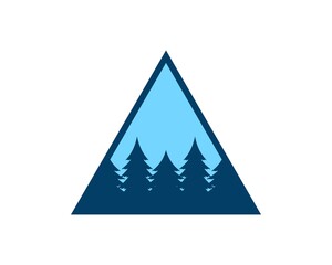 Triangle shape with pine forest inside