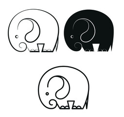 Logo Set of elephant Silhouettes