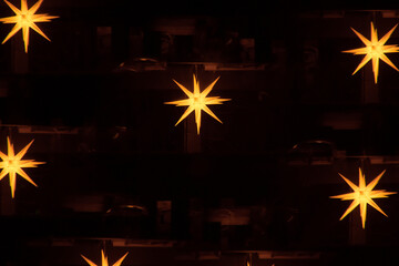 Weihnachtssterne leuchtend Prisma Spiegelung Kaleidoskop