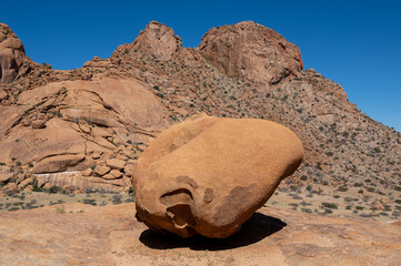 Rock formation at Spitzkoppe Mountain Namibia. Beautiful view.