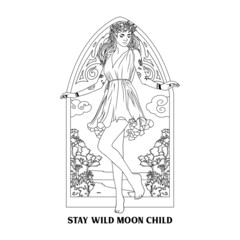Fototapeta na wymiar Stay Wild Moon Child