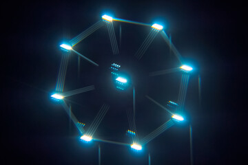 Lichter Kaleidoskop Spiegelung abstrakt Muster bei Nacht - 511090086