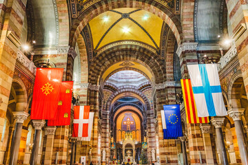 Fototapeta na wymiar Cathedral Saint Mary Mejor Basilica Dome Marseille France