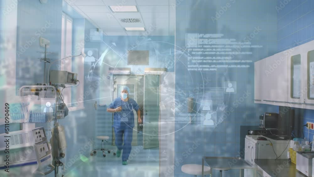 Poster animation of data processing over diverse doctors running