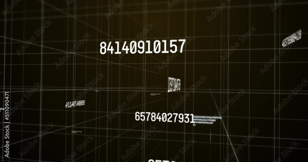 Poster animation of data processing on black background