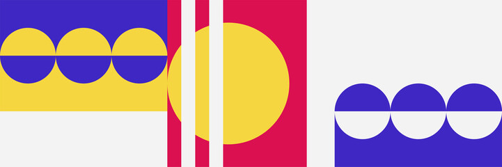 Vector pattern with simple abstract elements, lines, circles, squares