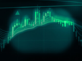 FINANCIAL SERVICE concept with Data analyzing in Forex, Commodities, Equities, Fixed Income and Emerging Markets. the charts and summary info show about 