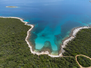 aerial shot of island Molat in Croatia