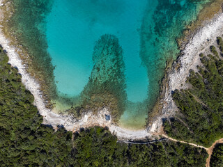 aerial shot of island Molat in Croatia - obrazy, fototapety, plakaty