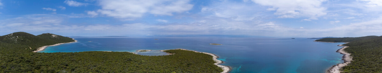 Fototapeta na wymiar panoramic view of island Molat in the adriatic sea, Croatia