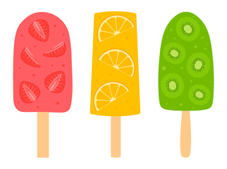 Set ice cream vector illustration