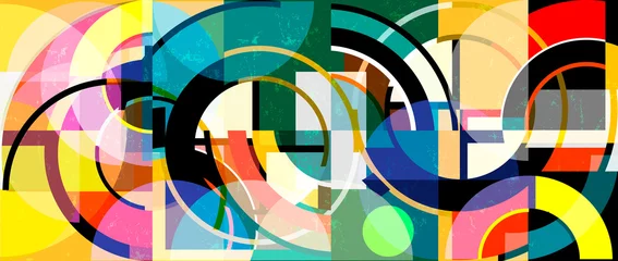 Foto op Plexiglas abstract background pattern, with circle elements, paint strokes and splashes © Kirsten Hinte