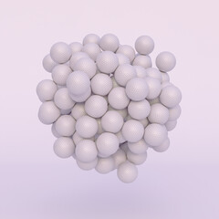 abstract background with aggregation of golf balls.
