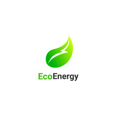 Fototapeta premium leaf logo with energy vector design