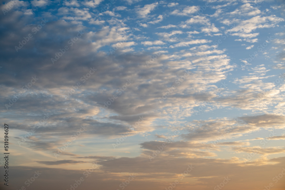 Wall mural Beautiful clouds with blue sky background. Nature weather