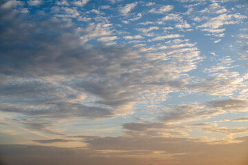 Beautiful clouds with blue sky background. Nature weather
