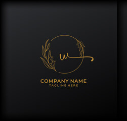 W Letter Logo. Gold Letter Design Vector with Golden Luxury Colors