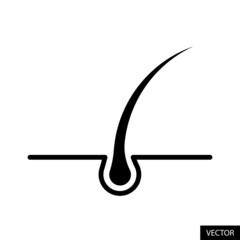 Hair transplant, Hair treatment vector icon isolated on white background. Vector illustration.