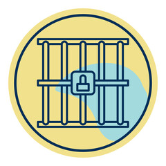 prison bars icon on transparent background