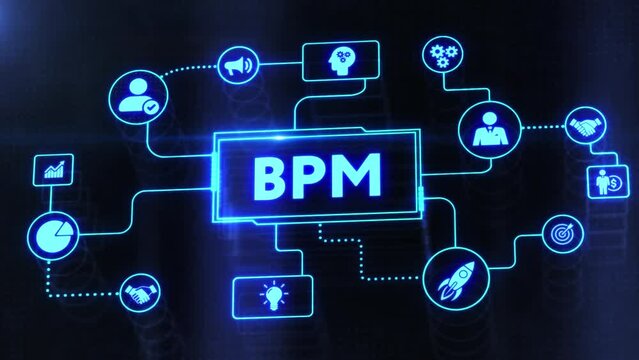 BPM Business process management system technology concept.